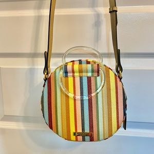 Kurt Geiger London striped convertible round Harriet bag